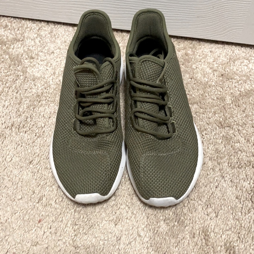Adidas army green running sneakers